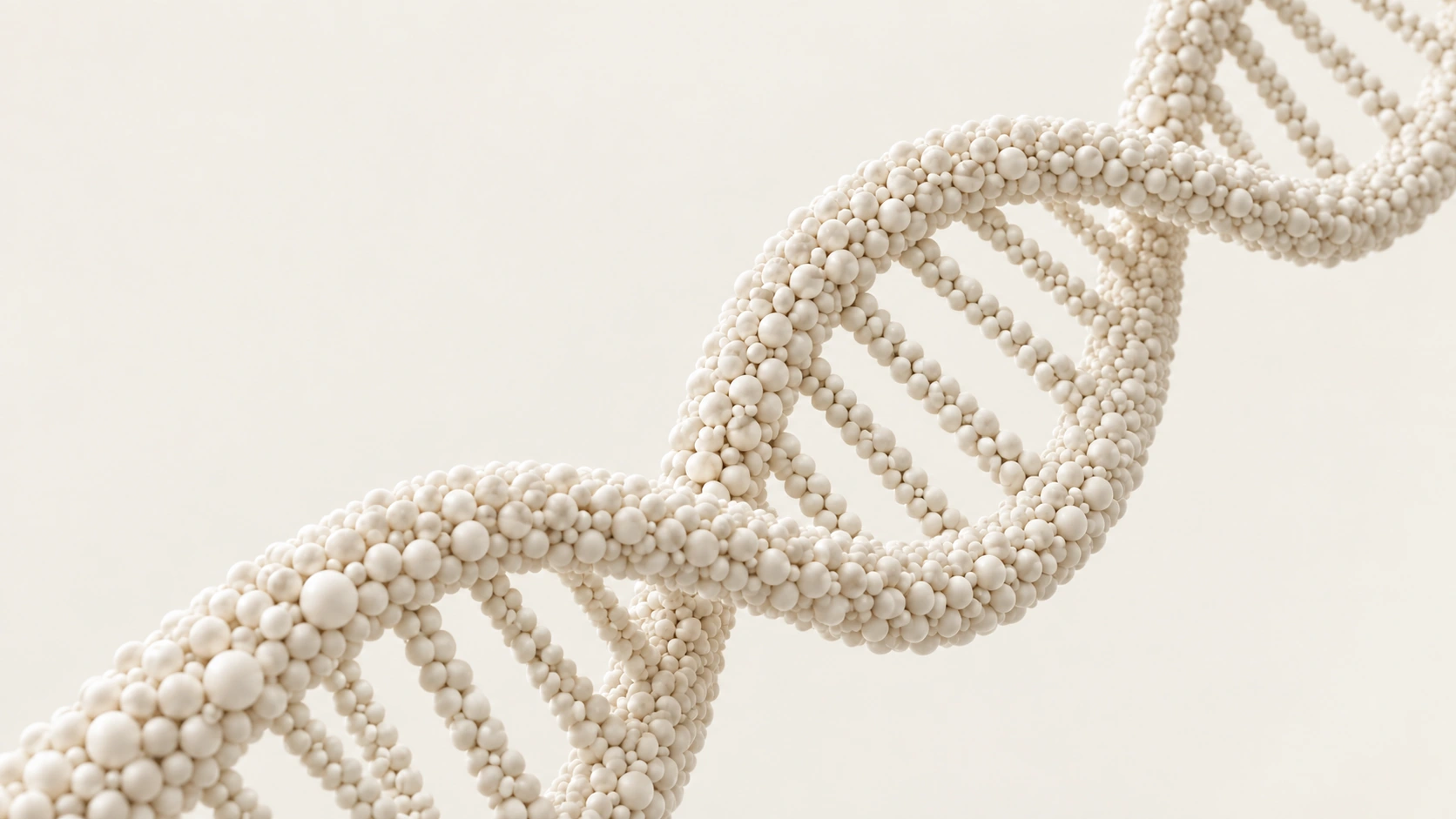 White double helix formed from particles